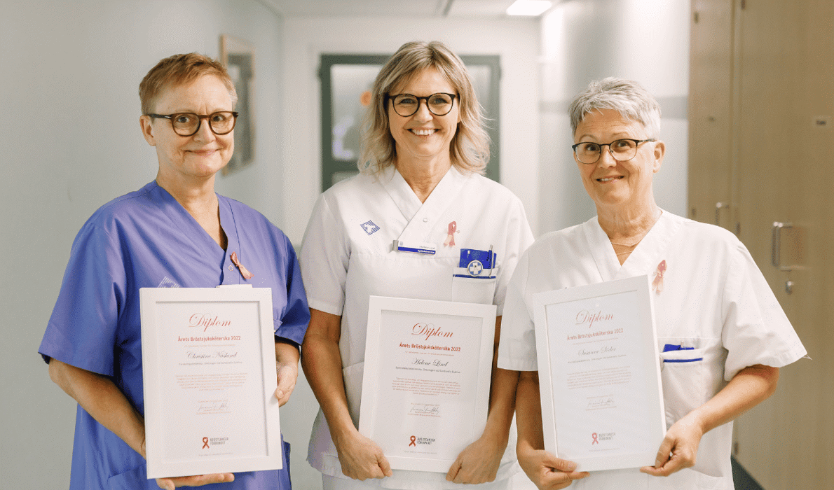 Bröstsjuksköterskorna Helene Lind, Christine Näslund och Susanne Söder